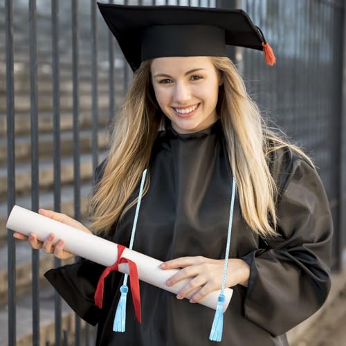 Image of Graduation Honor Cords Light Blue Yarn Cords with Tassels for Graduation Students