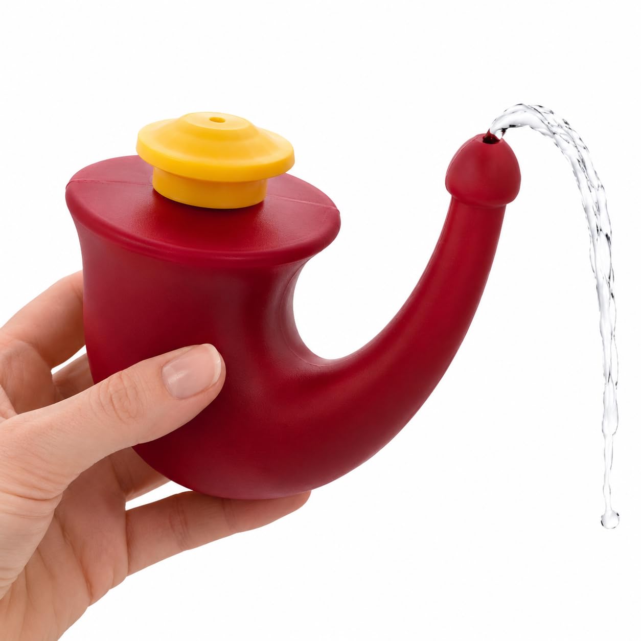 GLEAVI Douche Nasale Douce par Gravité, Pot de Lavage Nez avec Embout Confortable, Rinçage Nasal Quotidien Sans BPA, Facile à Nettoyer pour Hygiène & Yoga, Rouge