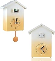 Vista 11 de KEYPOWER - Reloj de cuco, reloj de pared de cuco, sonidos de pájaros de cuco o llamada, péndulo de reloj con diseño, casa de pájaros, arte de pared