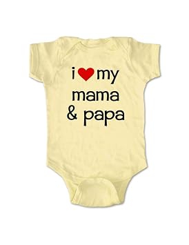 i Love My Mama and papa Baby one piece Infant Bodysuit Newborn, Banana