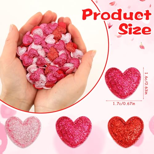 Image of MARFOREVER 500 Pcs Red Rose Pink Valentine's Day Confetti Glitter, Heart Felt Confetti Love Heart Shape Table Scatter Sprinkles for Valentines Wedding Bachelorette Party Decorations DIY Craft Supplies