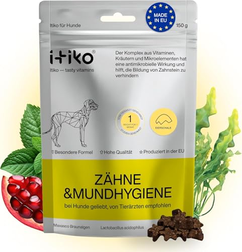 ITIKO | Natürliche Zahnpflege für Hund | Effektive Lösung zur Mundgeruch bei Hund | Zahnreinigung Hund | Alternative zu Zahnsteinspray oder Dentalspray für Hunde