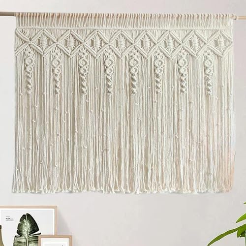 Cortinas bohemias de macramé de algodón tejido a mano para decorar apartamentos 5