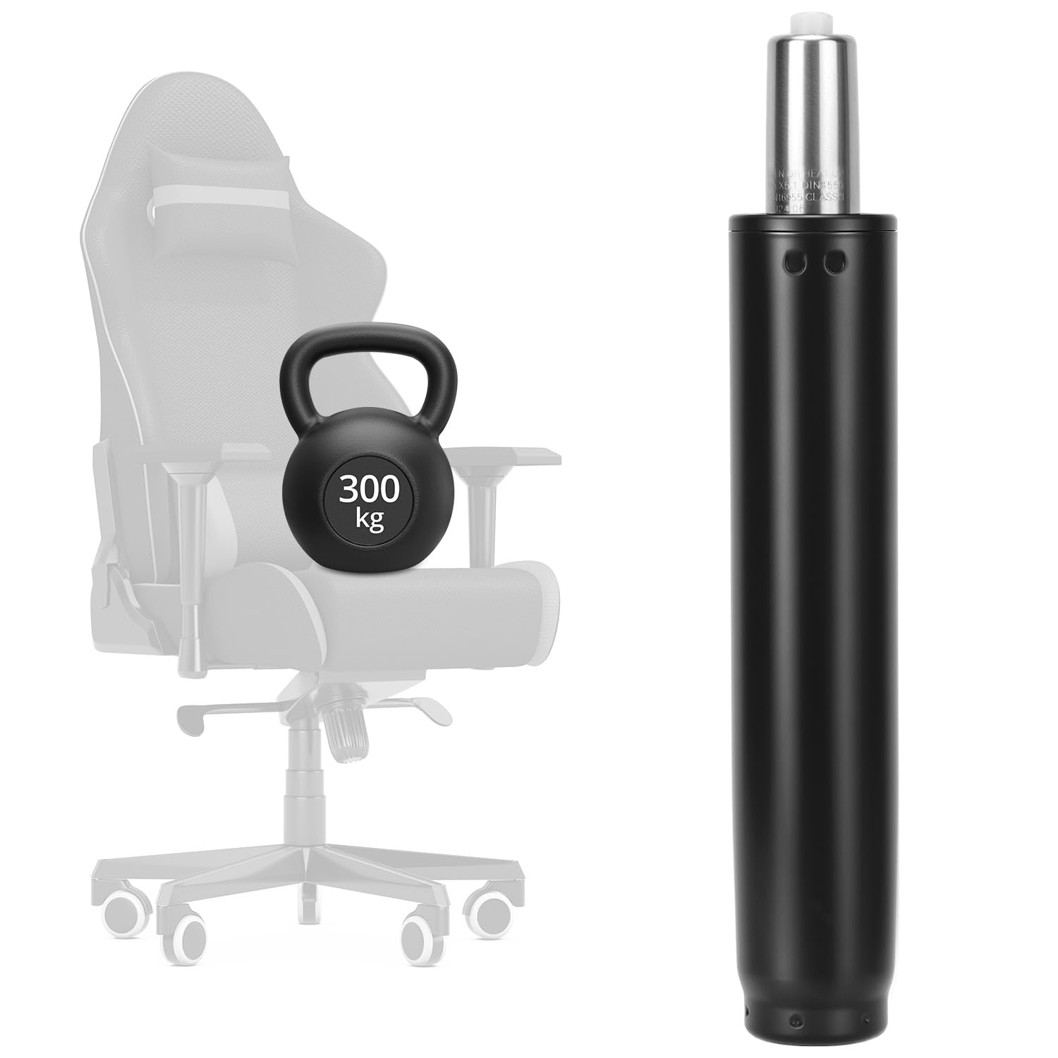 Vérin à gaz pour chaise de bureau universel piston pneumatique noir