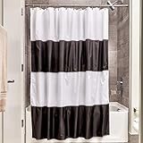Interdesign Zeno Waterproof Shower Curtain, Black and White, 72 Inches X 72 Inches