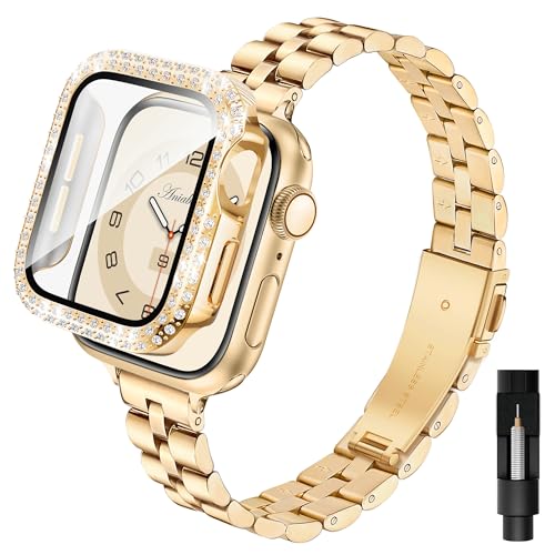Bracelet Apple Watch 40mm chic en métal strass pour femme active