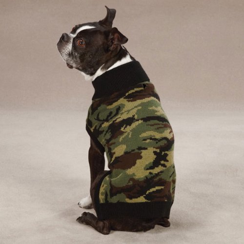 Casual Canine 12-Inch Acrylic Camo Dog Sweater, Small, Green #TOP2