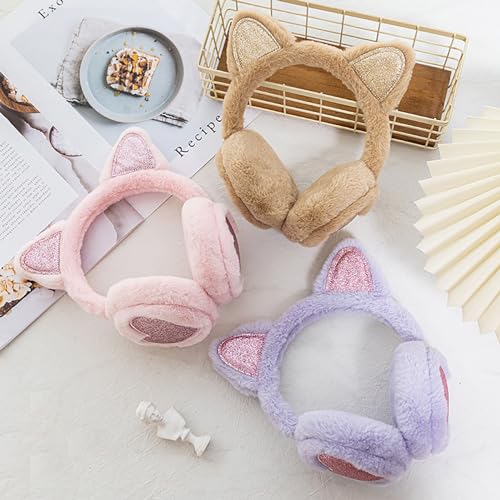 Kids Earmuffs Cute Cat Earmuffs Winter Warm Outdoor Ear Covers Headband Fur Earwarmer3
