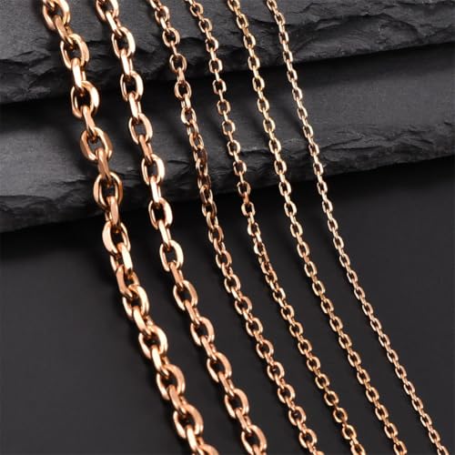 Chaîne acier inoxydable or rose pour fabrication bijoux tendance rolo