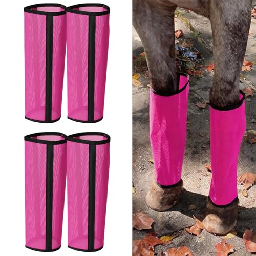 LOLEDE Fly Boots for Horses Set of 4 Breathable Textilene Mesh Horse Fly Boots with Stable Support & UV Protection, Comfortable Equine Boots, Helps Minimize Stomping & Leg Fatigue