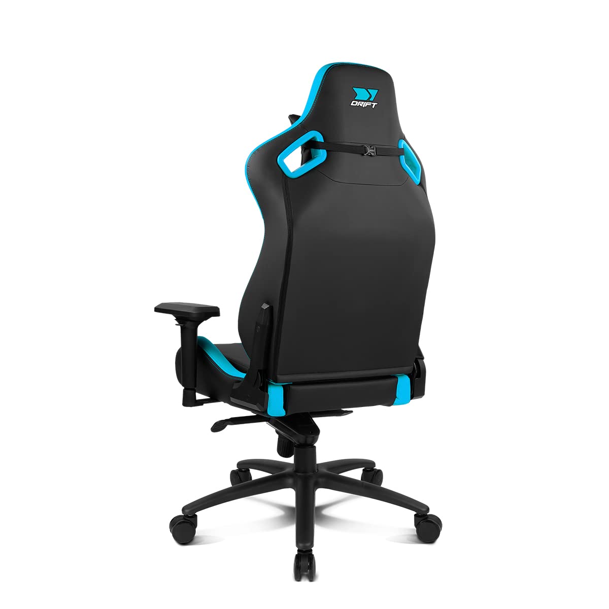 DRIFT GAMING DR600 - Silla Gaming Profesional, Polipiel, reposabrazos 4D, pistón Clase 4, Mecanismo Frog, inclinación, Giro, Bloqueo, cojín Lumbar y Cervical, Color Negro/Azul