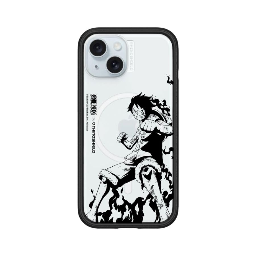 Coque iPhone 15 MagSafe RhinoShield Mod NX Noire et Robuste design Luffy