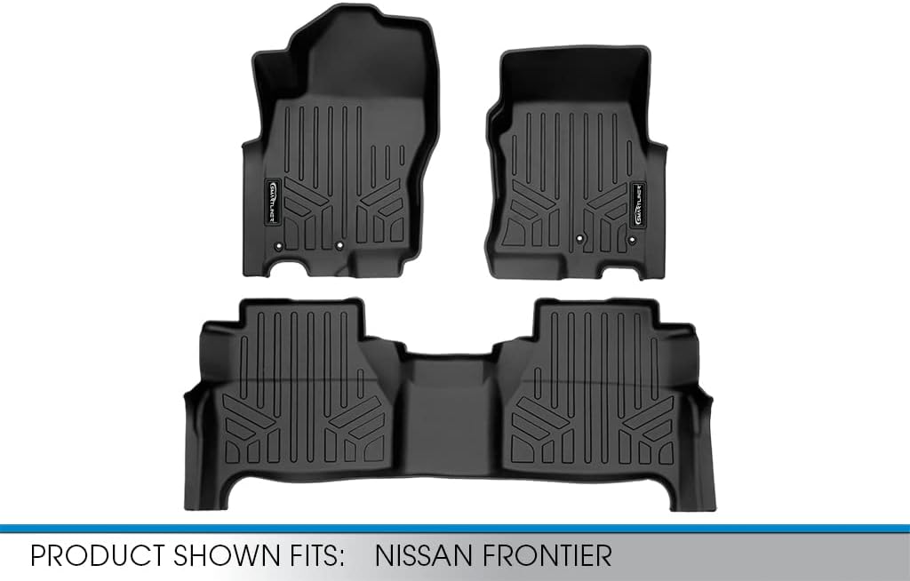 SMARTLINER Custom Floor Mats 2 Row Liner Set Compatible with 2022-2025 Nissan Frontier