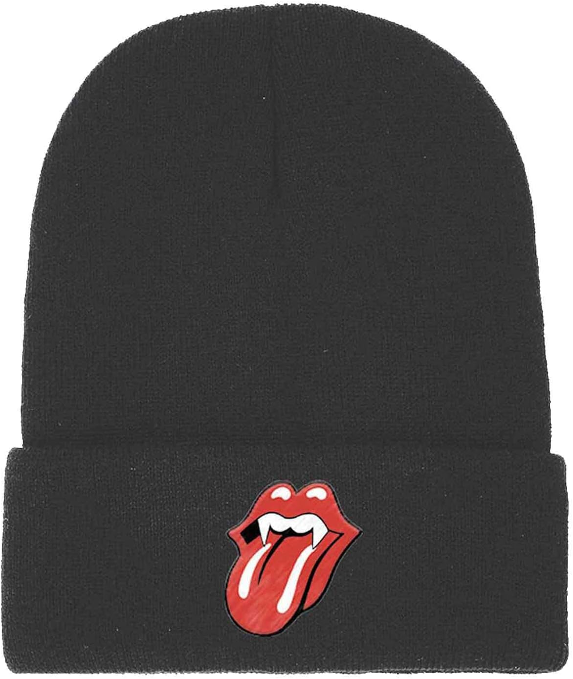 The Rolling StonesBeanie Hat Fang Tongue Band Logo Official Black Unisex One Size