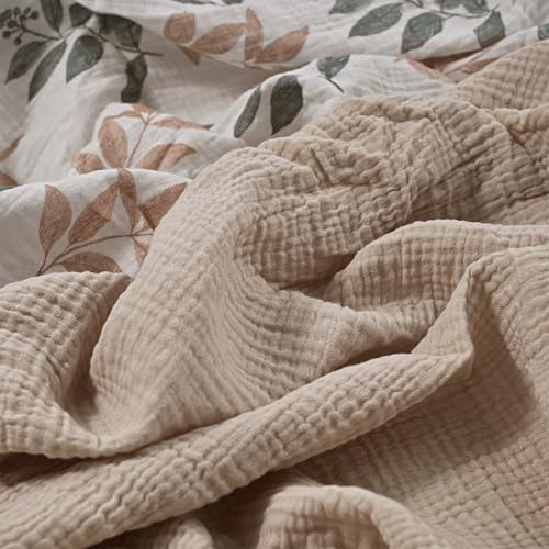 Image of Muslin Bassinet Fitted Sheets 2 Pack, Soft Breathable Cotton Baby Bassinet Mattress Sheet Set, 360 Elastic Snug Fit, Universal for Oval, Rectangle (Green Leaf, Bassinet Sheets 2 Pack)