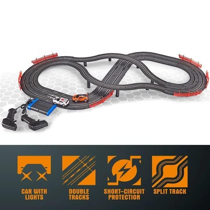 Gigmart Electric High-Speed Slot Car Race Track Set 1:43 Scale Dual Track with Cars 2 Controllers Racing Toy for Boys Girls Ages 6-12 2