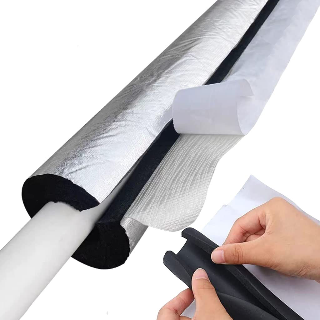 Pipe Insulation， Foil Backed Self Adhesive Pipe Insulation ID mm Thickness 20mm/30mm(30mm(1.18in),89mm(3.5in))
