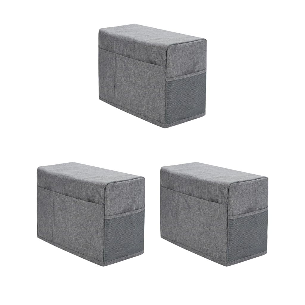 Cubierta antipolvo para máquina de coser con bolsillos para la mayoría de máquinas de coser domésticas, Juego de 3 (gris), 46x32x21cm