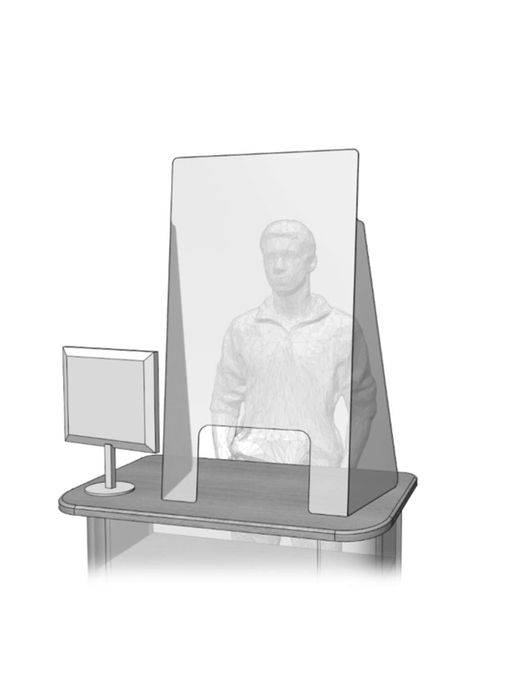 Solfarma – Pantalla de protección de plexiglás – Remete contra las proyecciones, gotas y postillones vectores de Virus y Bacterias – Ideal para conciliar gestos Barreras y recepción del público
