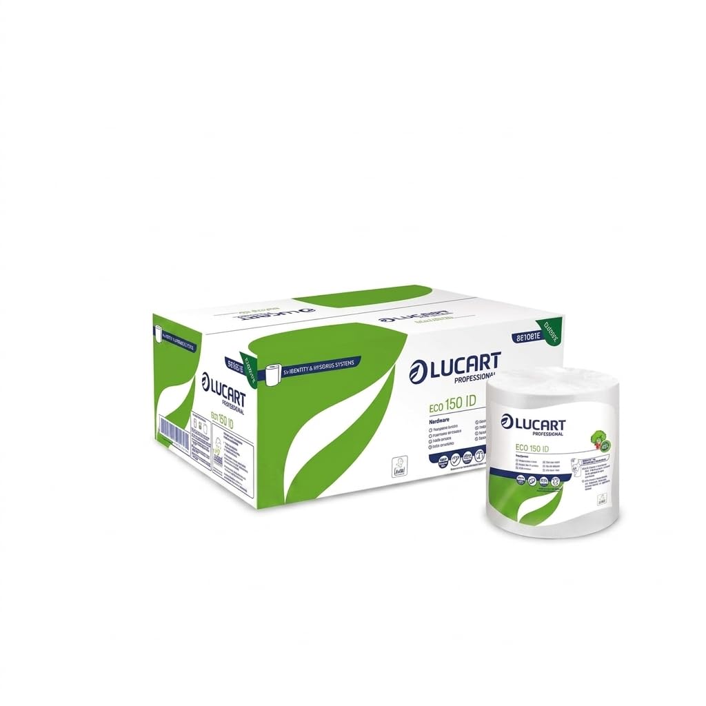 Pack de 6 bobinas de papel secamanos industrial de fibras regeneradas con certificación Ecolabel, 2 capas gofradas, color blanco, 536 servicios por bobina