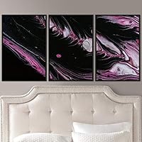 3 Piece Framed Canvas Wall Art Abstract Fluids 3D Abstract Abstract Brushstroke Contemporary - 16