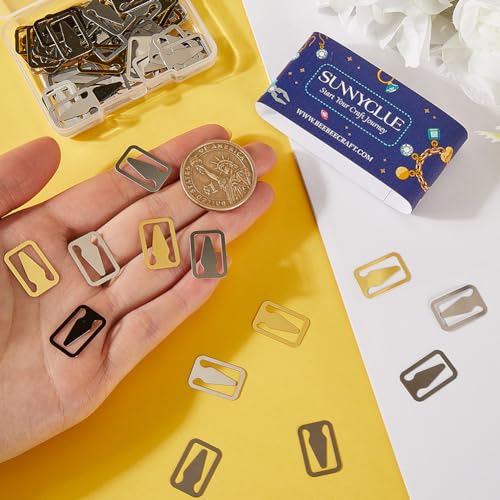 SUNNYCLUE 1 Box 80Pcs 4 Colors Bookmark Clips Stainless Steel Bookmarks Silver Gold Black Book Mark Rectangle with Arrow Metal Line Page Book Markers Accessories for Reading Books lover Women Men - Image 3