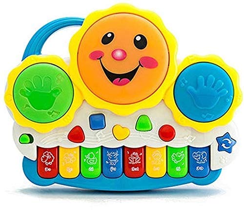PULSBERY Musical Drum Keyboard Piano Toy Set,Keyboard Piano Drum Set with Music and Lights, Infant Musical Electronic Learning Toy for 1 Year Old Baby Infant Toddler-image-48