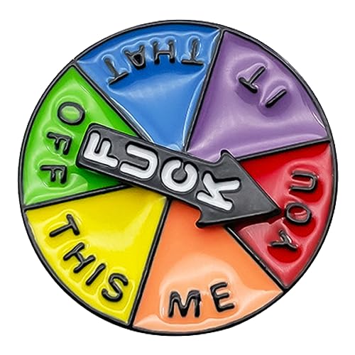Fun Spinning Enamel Pin Badge, Color Wheel Lucky Wheel Pin for Party Activities, Funny Gift for Friends, Art Pins for Women Men All Clothes, Bags and Hats