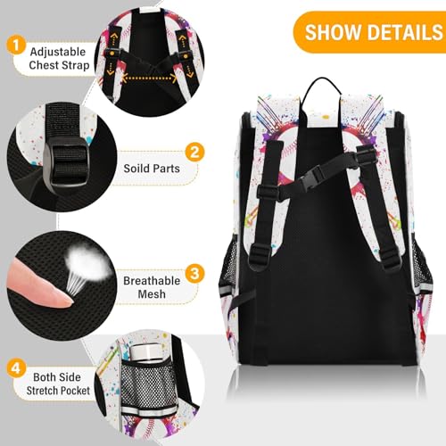 Custom Personalized Backpack Baseball Backpack with Reflective Strip for Kids Boys Girls Elementary School Bag Removable Chest Strap2