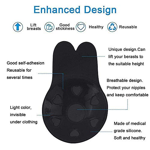 Image of PLUMBURY Women's Strapless Backless Bra Lightly Padded Breast Lift Push Up Stick-on Adhesive Nipple Pad