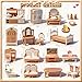 Dollhouse Furniture Set, 38 Pcs Miniature Doll House Accessories with Dogs and Cat ，Kitchen Bedroom Living Room Bathroom Furniture, Toy for Kids Ages 3+ Boys Girls, Great Gift Idea