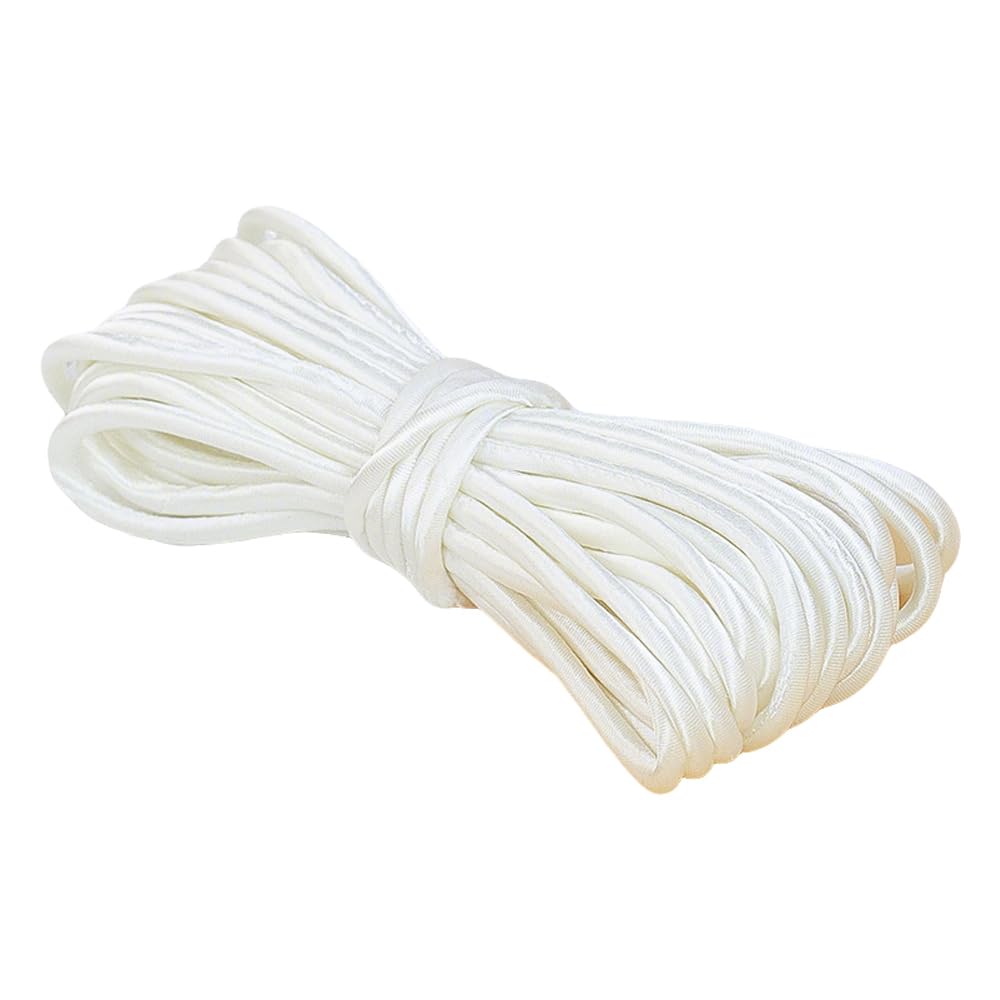 5mmx5m White Satin Cord Polyester Satin String Cord for Sewing Clothing Button Knitting