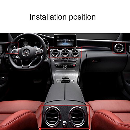 Angelguoguo Red Car Air Outlet Decoration Ring Cover Sticker Fit For Mercedes Benz 2015 2016 C Class Glc Class W205 C160 180 200 260 300 #TOP3