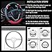 Alusbell Cute Carbon Fiber Steering Wheel Cover Synthetic Leather Auto Car Steering Wheel Cover for Women Universal Fit 15 Inch (Red)