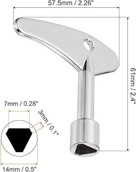 PATIKIL Triangle Spanner Key, Triangular Utility Service Keys Socket Universal Lock Keys for Gas Electric Elevator Lift Door Lock