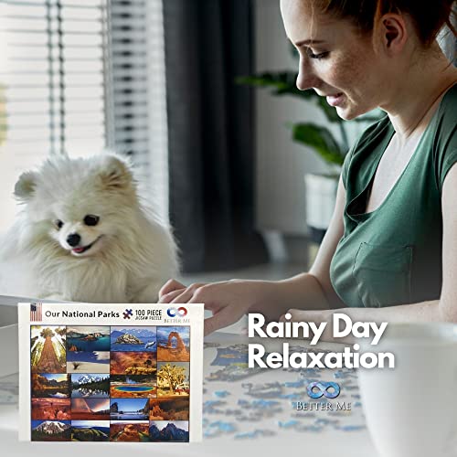 Our National Parks 100 Piece Puzzles - Kids Puzzles Usa National Park Puzzle, Acadia National Park, Yellowstone National Park, Zion, Arches, Crater Lake, Mount Rainier, Great National Park Gifts #TOP4