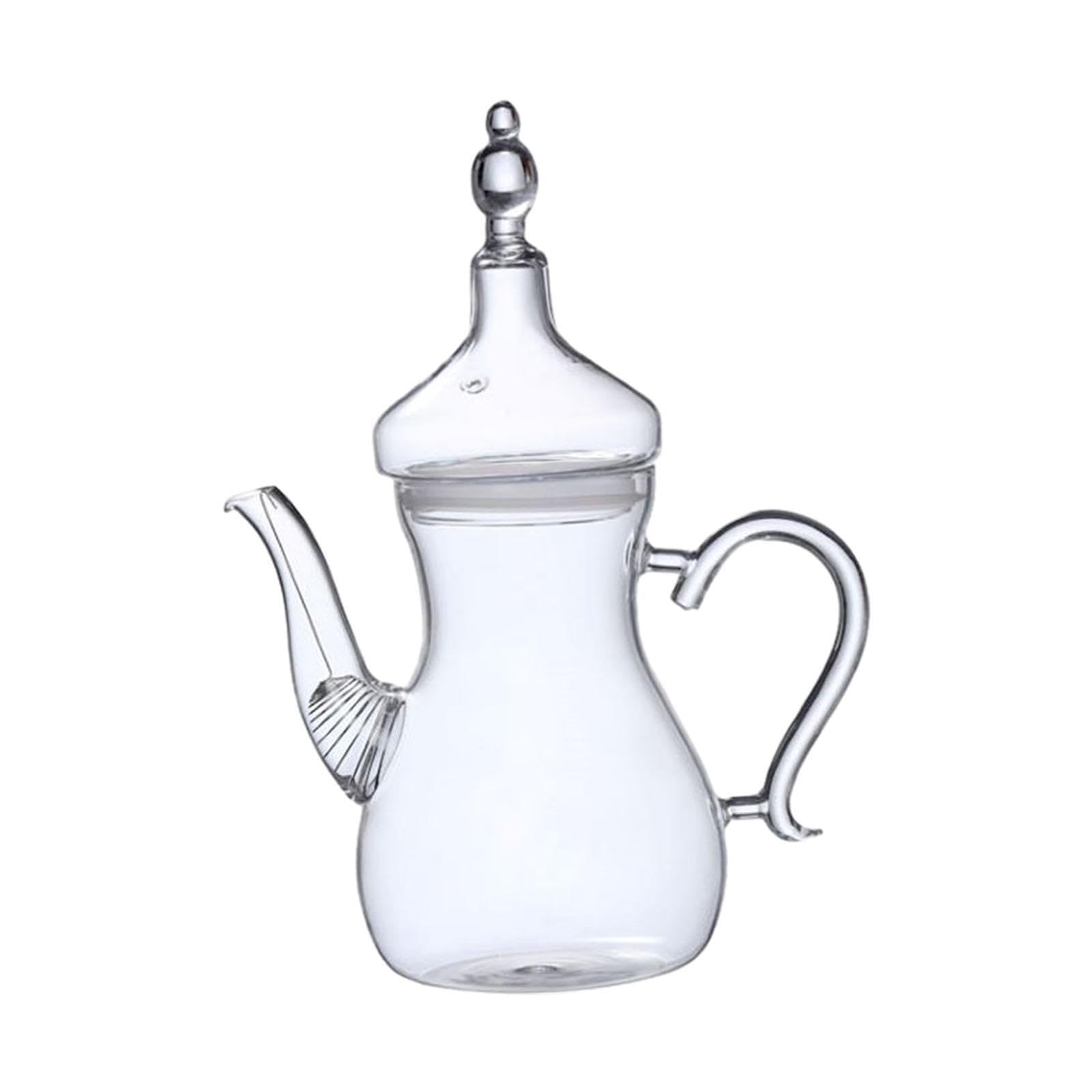 Teekanne aus losen arabischen Gläsern, 1000 ml, hitzebeständig, klares Glas mit Deckel, großes Fassungsvermögen, hochwertiges Borosilikatglas