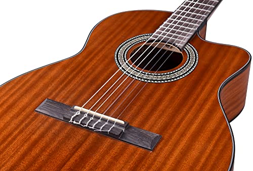 Image of WINZZ AC309CE 39 Inches Cutaway Nylon-string Classical Electric Guitar Build-in Pickup Kit Set Online Lessons