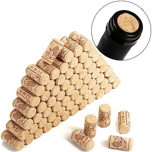 Lawei 100 Pcs Natural Wine Corks 44x22mm Premium Straight Cork Stopper Natural Wooden Corks Excellent for Bottled Wine, Beer Bottles, Liquor Bottles Cork