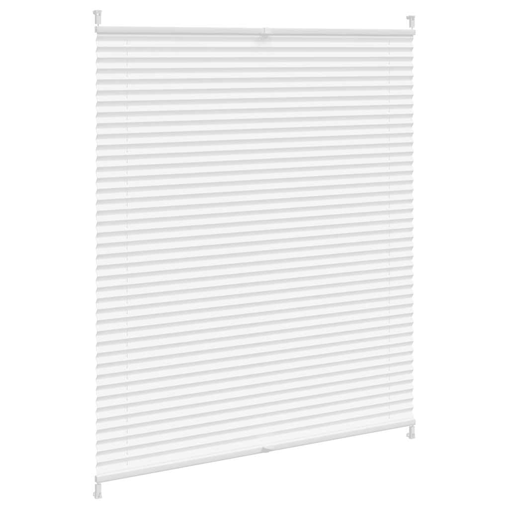 Verdunklungsplissee 100x100 cm Weiß aus Polyester mit Aluminium Klemmhaltern, Blickdicht und Sonnenschutz für Fenster, Tür, Dachfenster, ideal für Wohnzimmer, Schlafzimmer, Küche, Büro