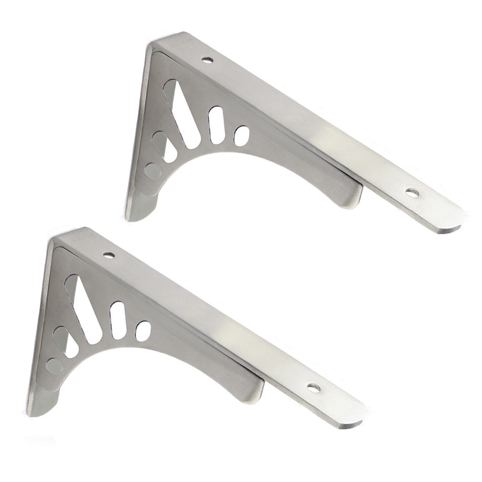 2 Pezzi Supporto per Mensola di Metallo,Staffe per Mensole in Acciaio Inox,Reggimensola a Muro,Staffa per Scaffali Galleggiante Triangolare 90 Gradi Angolo,con Viti,Argento (400mm/15.7in)