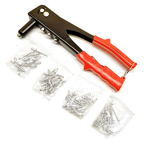 AB Tools Hand Riveter Pop Pot Rivet with 75 Aluminium Rivets 2.4/3.2/4.0/4.8mm TE559
