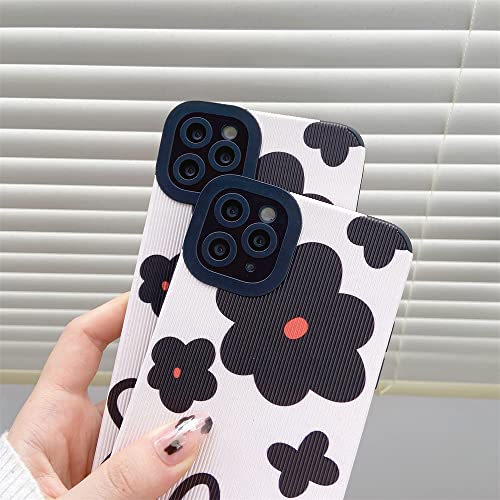 Compatible With Iphone 11 Pro Max Phone Case Fashion Faux Leather Silicone Cute Flower Protective Cover For Apple Iphone 11 Pro Max Cases - White #TOP4