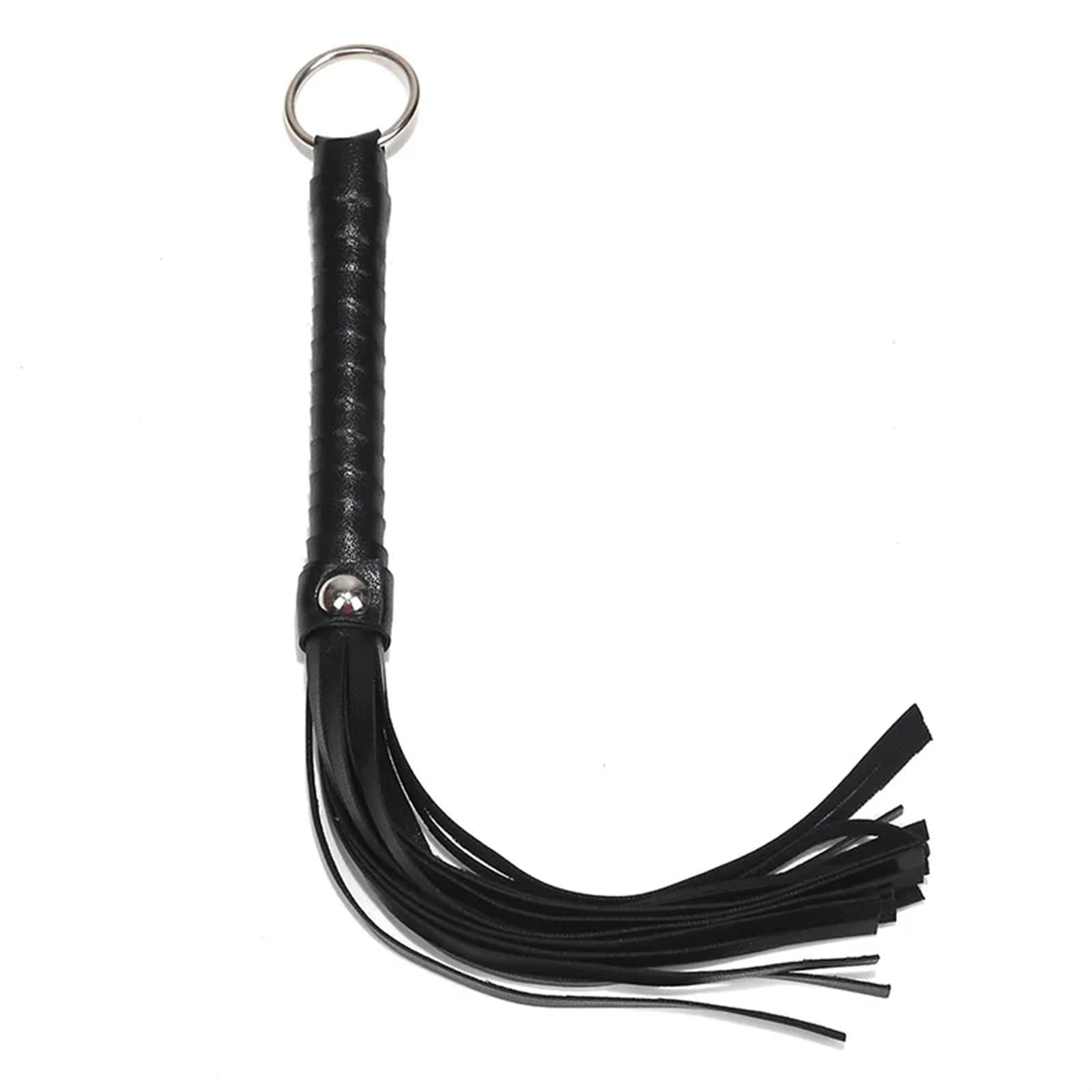 Látigo de esclavo Juegos for adultos Juguetes sexuales de esclavitud for mujeres Anillo de pene Azotador Paleta Azotes Restricciones de esclavitud Látigos Coqueteo(Black-30cm)