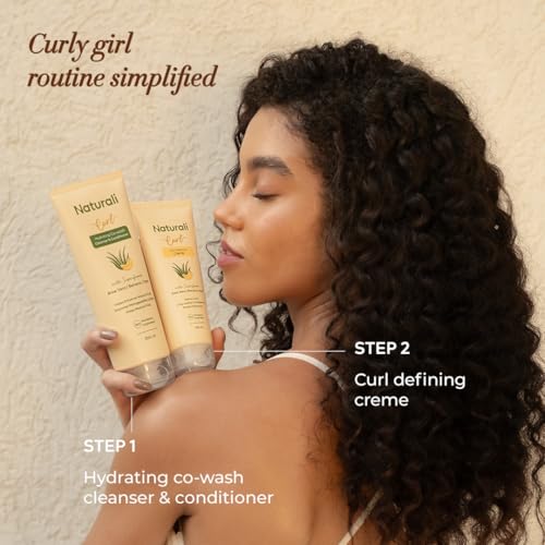 Image of Naturali Curl Defining Creme with Aloe Vera, Banana & Oat Flour | Controls Frizz & Defines Soft Curls | Protects Against Humidity | Sulphate & Paraben Free| Leave-In for Wavy & Curly Hair | 100ml