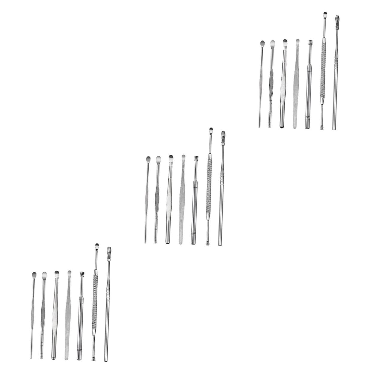 NOLITOY 3sets Ear Wax Picker Tool Ear Care Supplies Portable Cleaning Kit 7pcs 3