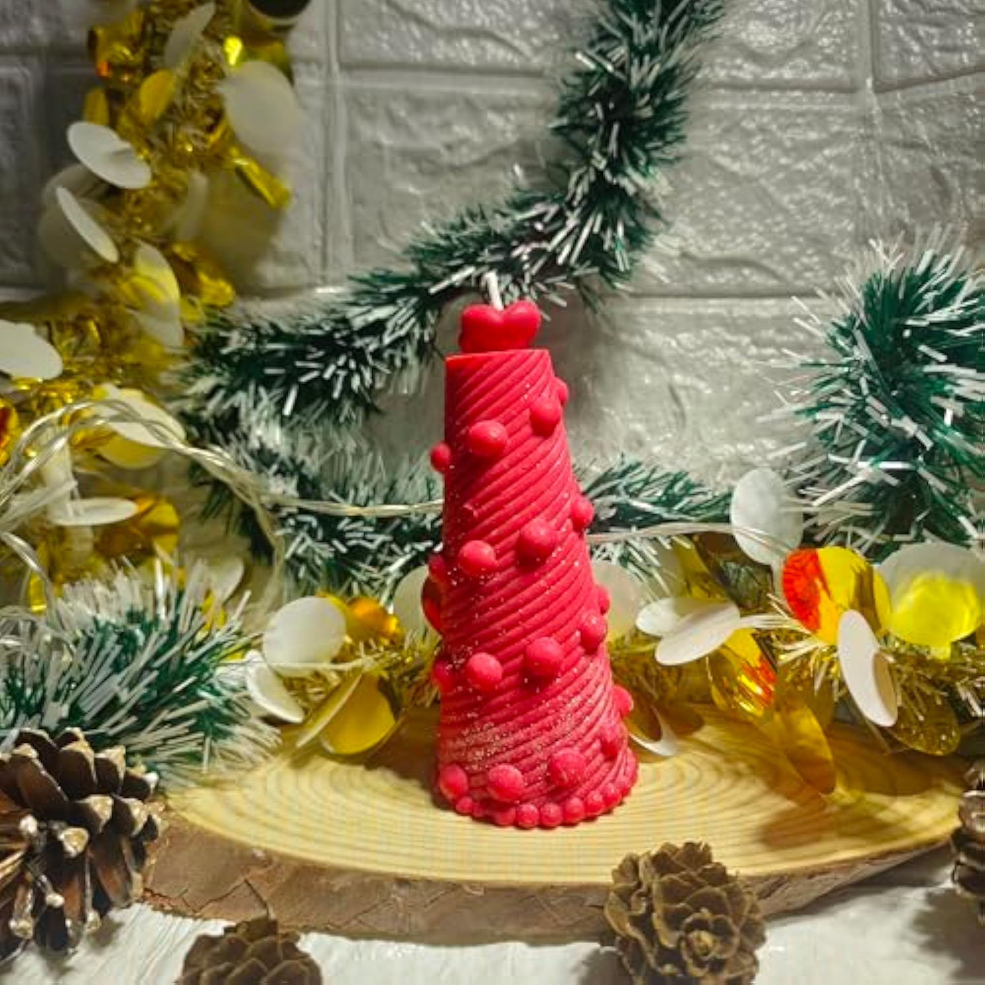 Santa Lighthouse Pole Christmas Candle Combo
