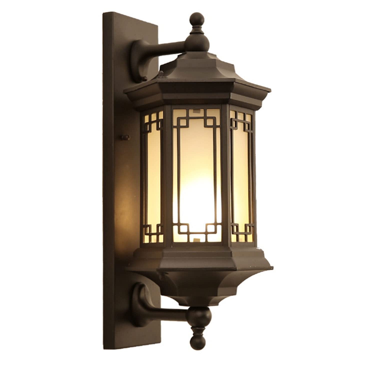 HUAYUSEDF Outdoor Wall Lantern with Water Drop Tempered Glass Exterior Sconce Light Fixture for Patio House Garage Mount for Use