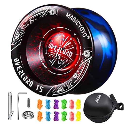 MAGICYOYO Professional Unresponsive Yoyo T5 Overlord, Pro Metal Yoyo Aluminum Alloy Yoyo + Glove + Bag + 5 Replacement Yoyo Strings