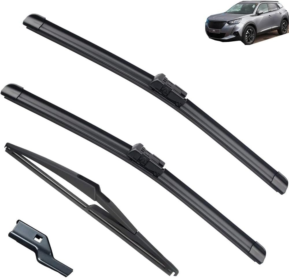 HGYNBCP Windshield Wiper Blade fit for Peugeot 2008 P24 MK2 2019-2023 24in+16in+12in Set of Wiper Blades All-Weather Performance Easy Installation